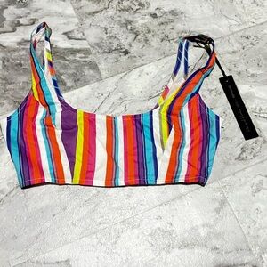 House of Harlow HOH Revolve NWT Colorful Striped Vacay Cropped Tank Top XXS